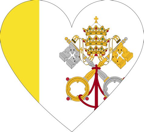 Free Vatican City Flag In The Shape Of A Heart 11571495 Png With