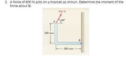 Solved 3 A Force Of 800 N Acts On A Bracket As Shown