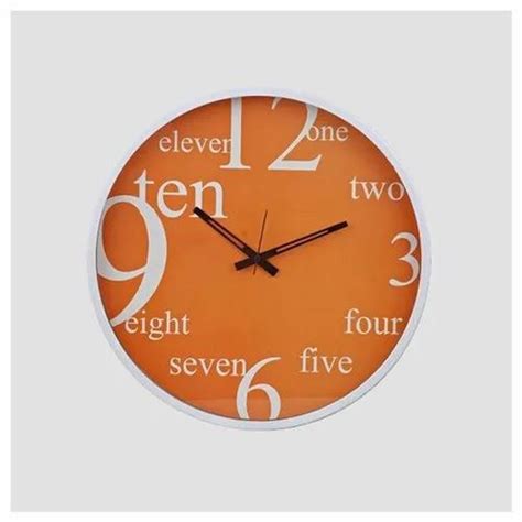 Orange Steel X Re Analog Plastic Wall Clock For Home At Rs In