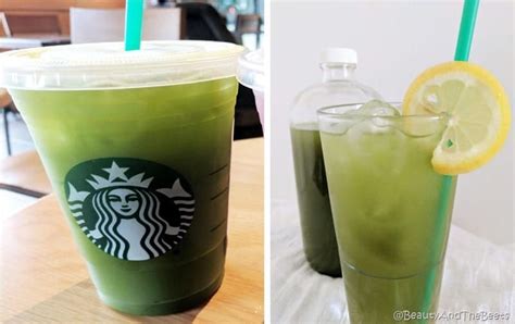 Two Pictures Side By Side One Has A Green Drink And The Other Has A