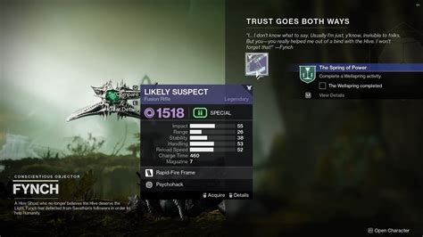 Trust Goes Both Ways Full Quest Prerequisite For The Wellspring Activity Destiny 2 Witch