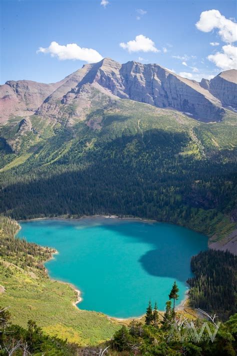 View of Grinnell Lake seen on the way to Grinnell Glacier