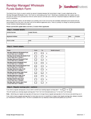 Fillable Online Switch BFormb Sandhurst Trustees Fax Email Print