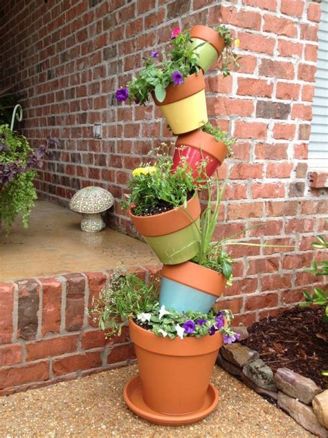 Diy Stacked Flower Pots For A Vibrant Garden