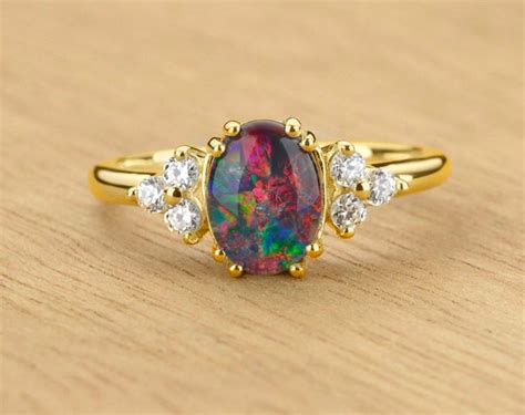 26 Beautiful Black Opal Engagement Rings | Bridal Shower 101