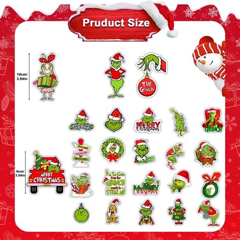 Grinch Christmas Decorations Pendant 24pcs 48pcs Christmas Tree Ornaments Decorations Xmas