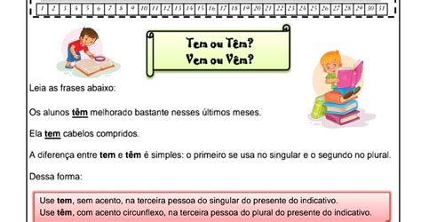 Atividades Com Tem Têm Vem Vêm 5 Ano - Atividades Com Tem/têm Vem/vêm 5 Ano - NAZAEDU