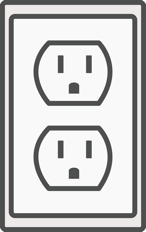 grounded power outlets symbol. white socket. electric outlet icon. U.S ...