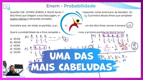 Enem 2022 Matemática Questão 158 Prova Rosa Probabilidade YouTube