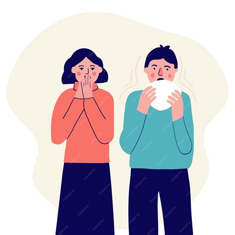 Premium Vector | A group of people with the first signs of illness