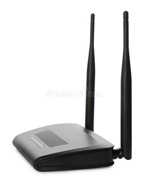 New Modern Wi Fi Router Isolated On White Stock Image Image Of