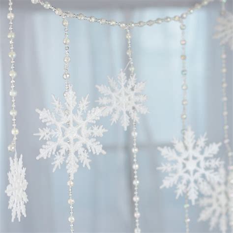 Sparkling Snowflake And Bead Garland Christmas Garlands Christmas