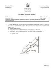 Mid Term Exam And Solutions Section B Universit DOttawa University Of