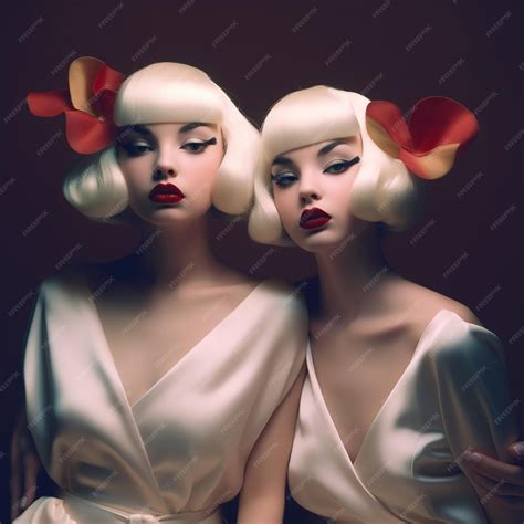 Premium Photo | Beautiful woman twins fashion model photoshoot