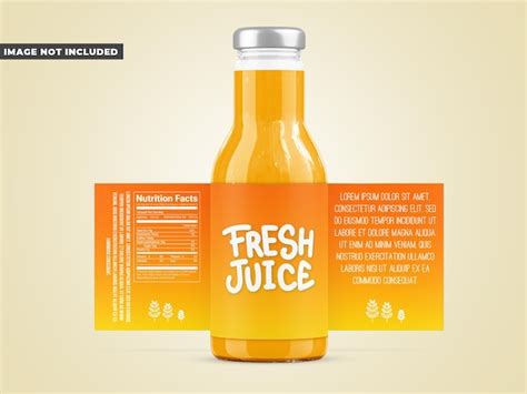 Premium PSD | Juice Bottle with Label Mockup