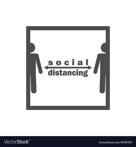 Social Distancing Icon Keep Distance Sign Vector Image