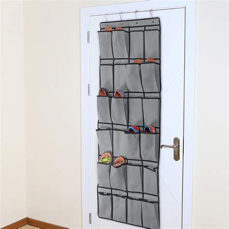 Over the Door Shoe Organizer 24 Mesh Pockets Nonwoven Over the Door ...