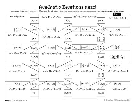 Quadratic Equations Maze Studocu