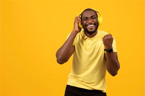 Black Man Listening To Music