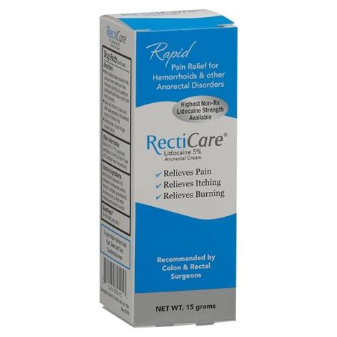 Recticare Anorectal Cream Lidocaine 5 Publix Super Markets