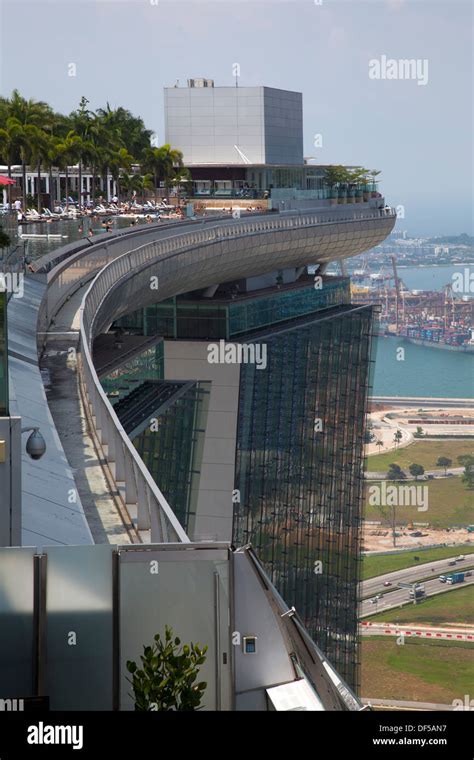 Marina Bay Sands Hotel roof pool Singapore Asia destination view above ...