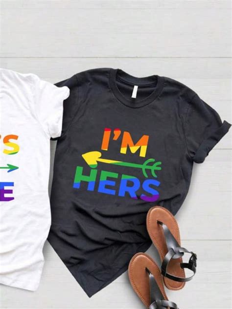 Lesbian Matching Shirts Lesbian Couple Matching Shirt She S Mine I M Hers Lgbt Couple Shirts