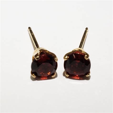 K Yellow Gold Garnet Earrings Liberty Jewelry Mfg Co