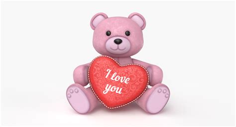 Teddy Bear Heart Rose 3D Model - TurboSquid 1248793