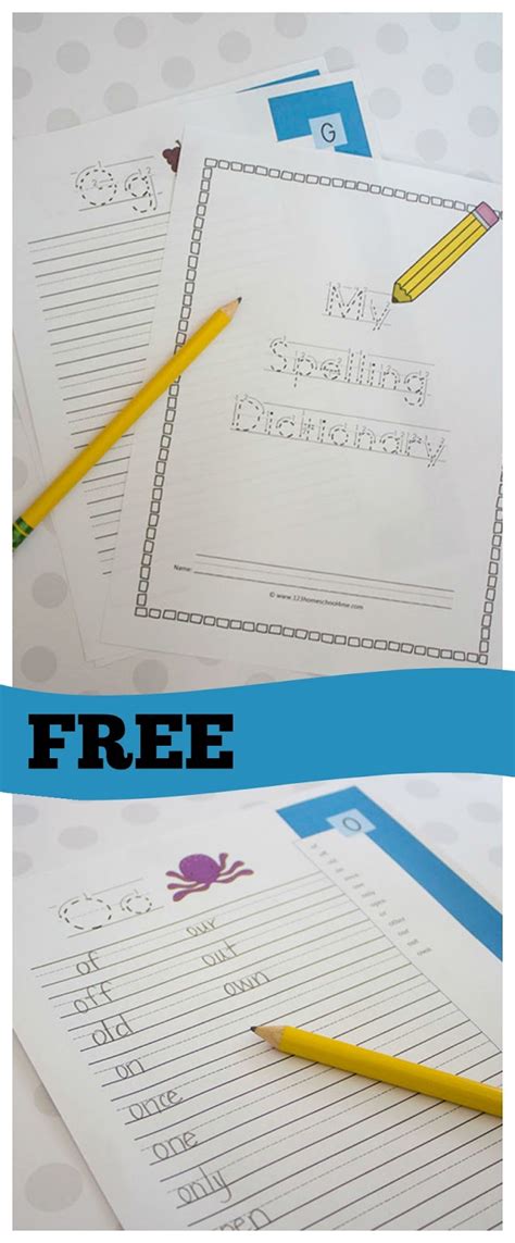 Free My Spelling Dictionary With Ruled Lines