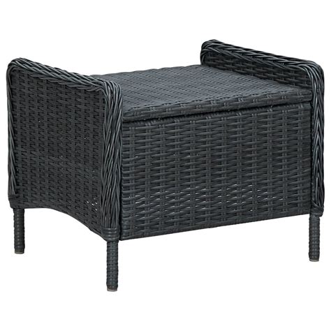 VidaXL 3 Delige Loungeset Met Kussens Poly Rattan Donkergrijs