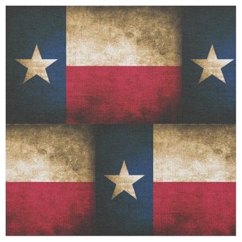 Vintage Distressed Texas Flag Fabric | Zazzle