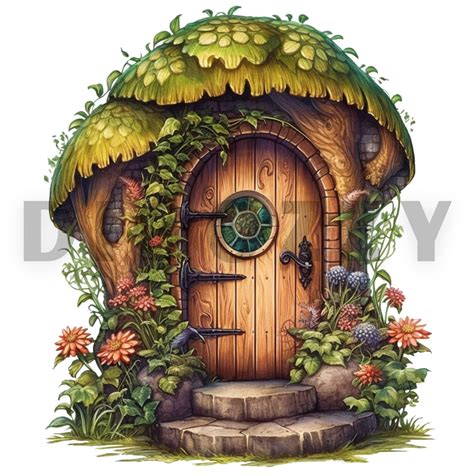 Fairy Door Clipart Scrapbook Wall Art Paper Craft Junk Etsy Uk