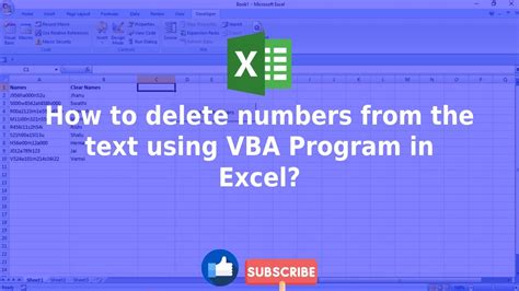 How To Delete Numbers From The Text Using Vba Program In Excel