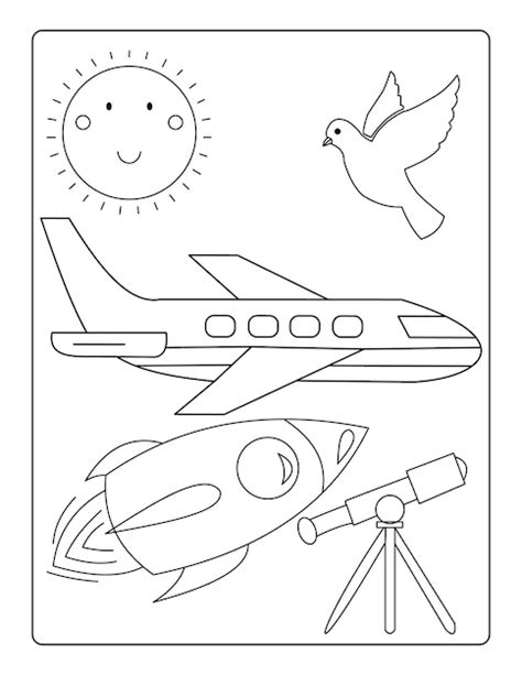 Dibujo de avión para colorear | Vector Premium