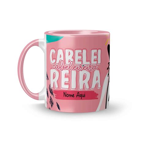 Caneca Cer Mica Profiss Es Flork Cabeleireira Personalizada Nome