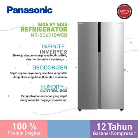 Panasonic Kulkas Side By Side Refrigerator Nrsc Bwsd