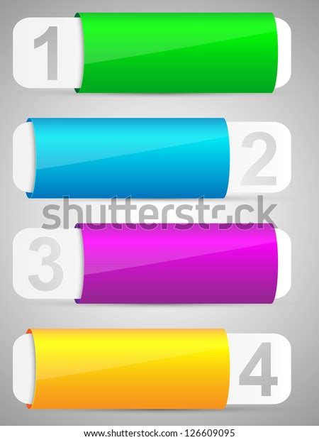 Set Colorful Options Banner Template Vector Stock Vector Royalty Free