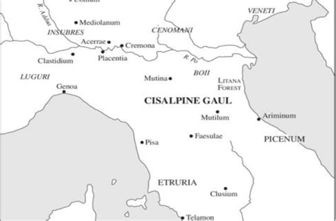 Second Illyrian War Map Showing The Region Of Cisalpine Gaul In The