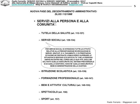 Paolo Ferrario I Servizi Sociali E I Servizi Sanitari Universit Di