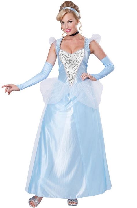 Classic Cinderella Womens Costume Disney Princess Fairy Tale Blue Gown