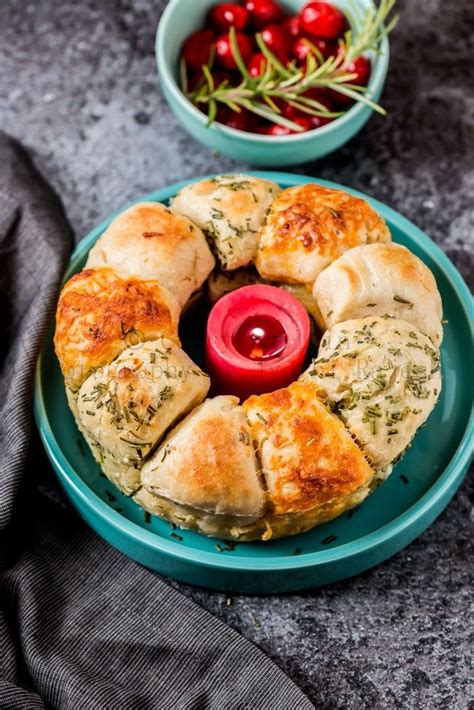 Cheesy Garlic And Herb Pull Apart Bread With A Bowl On Side Savory