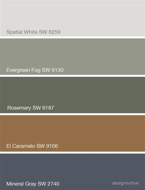 Sherwin Williams - Evergreen Fog SW 9130 - Soothing Green Color Palette ...