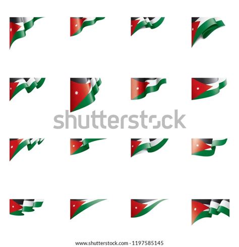 Jordan Flag Vector Illustration On White Stock Vector Royalty Free 1197585145 Shutterstock