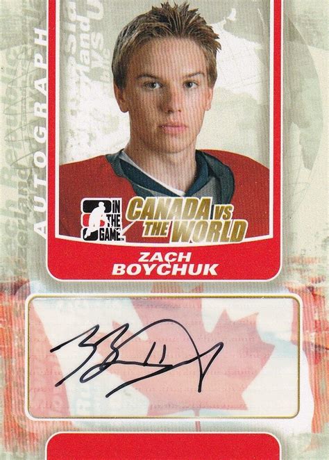 11 12 ITG CANADA VS THE WORLD AUTOGRAPHS ZACH BOYCHUK A ZB EBay