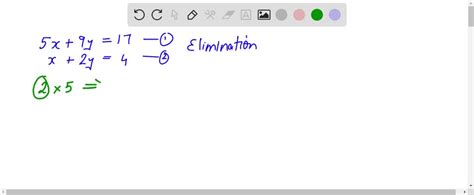 Solved A System Of Equations Is Shown 4x 3y 17 3x 4y 6 What