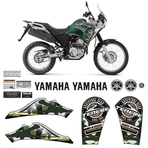 Kit Adesivo Tenere 250 2018 2019 Moto Yamaha Emblemas Tanque