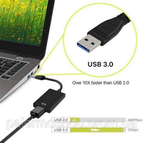 Переходник для Компьютера USB на HDMI адаптер для подключения HDMI to ...