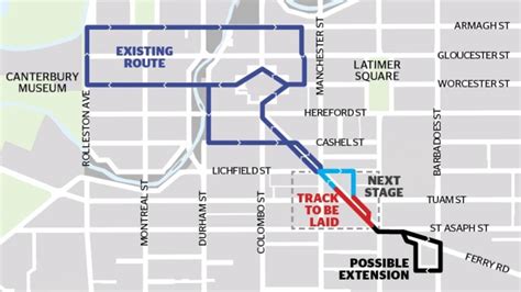 Christchurch Tram Route Map