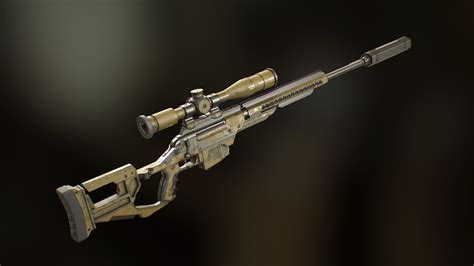 3D Model Sniper Rifle VR AR Low Poly CGTrader