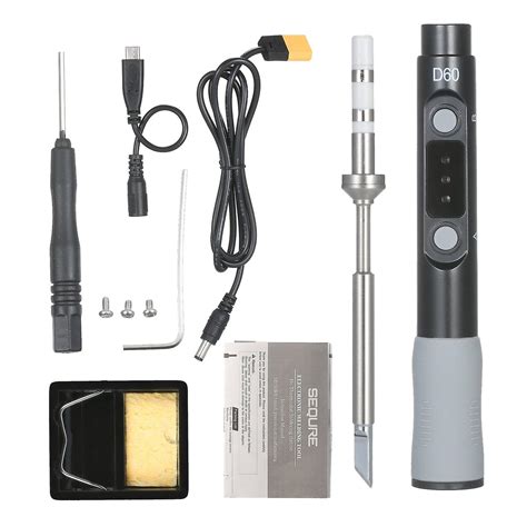 Sequre Sq D60a Type C Soldering Iron 60w Adjustable Temperature Led